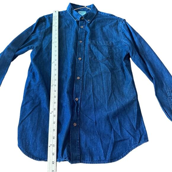 Old Navy Indigo Denim Slim Fit Button Down - Size Medium - Picture 2 of 6